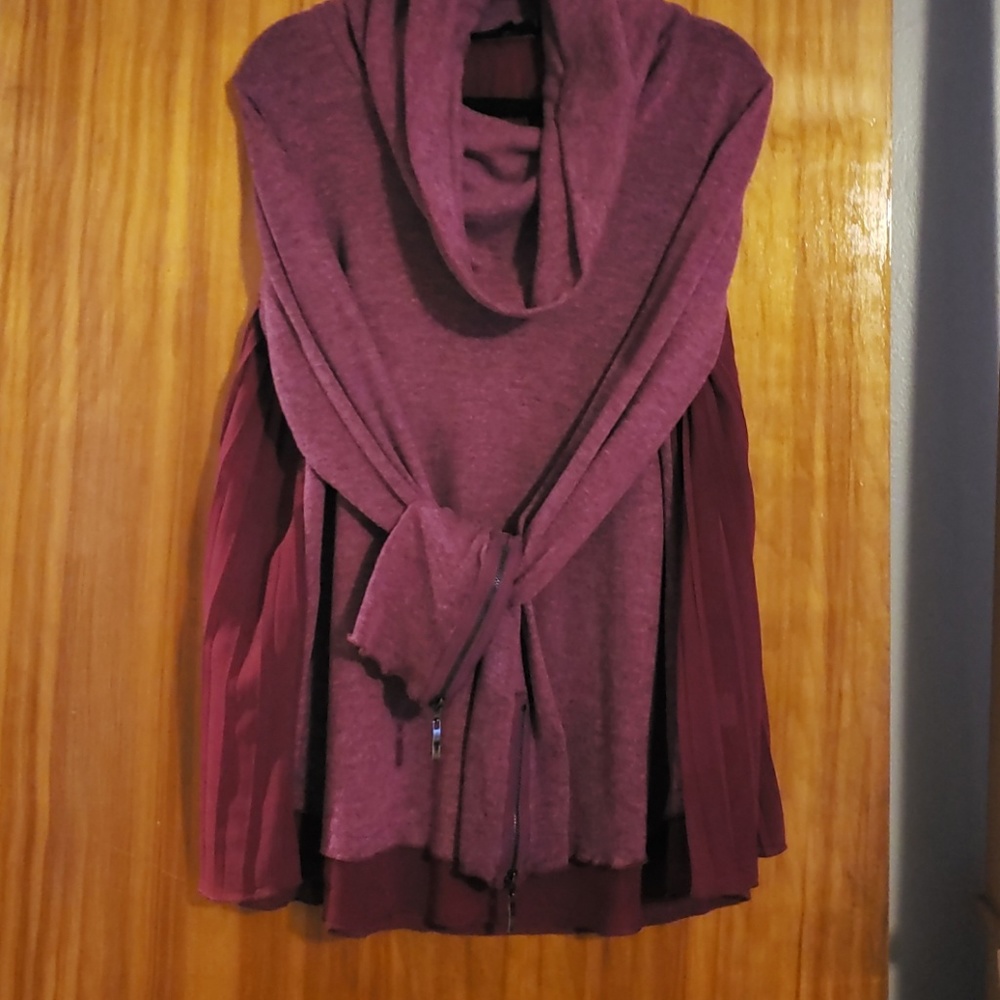 P Luca burgundy swing cow neck sweater
